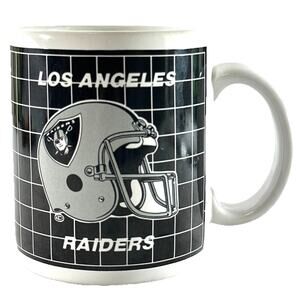 Los Angeles Raiders NFL Licensed Coffee Mug PAPEL Black Gray Helmet 1990s